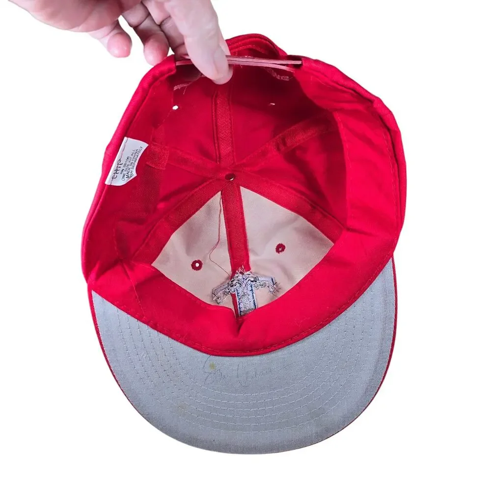 Red Blue Tulsa Drillers Snapback Cap Mazzios Krmg sponsored Autograph by player
